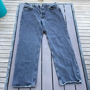 Agolde 90'S PINCH WAIST HIGH RISE STRAIGHT Size 31 BLACK TEA washed black